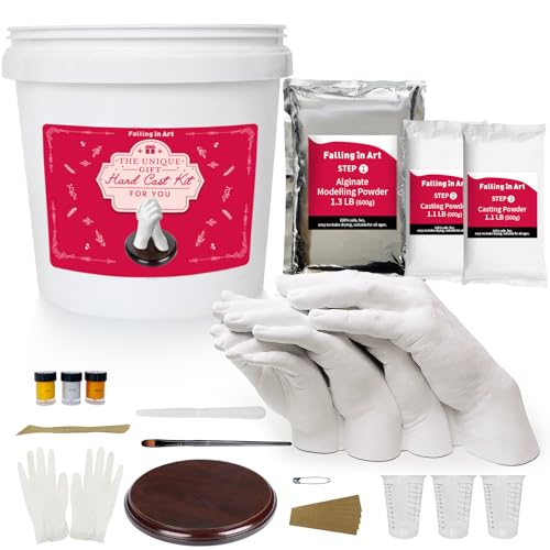 COOZEE 3D Handabdruck Set für Paare, Gips Handabdruck Set, Gipsabdruck Hände Paar für Frauen und Männer für Valentinstag, Hochzeitstag, Jahrestag Geschenk für Sie und Ih COOZEE 3D Handabdruck Set für Paare, Gips Handabdruck Set, Gipsabdruck Hände Paar für Frauen und Männer für Valentinstag, Hochzeitstag, Jahrestag Geschenk für Sie und Ih von COOZEE