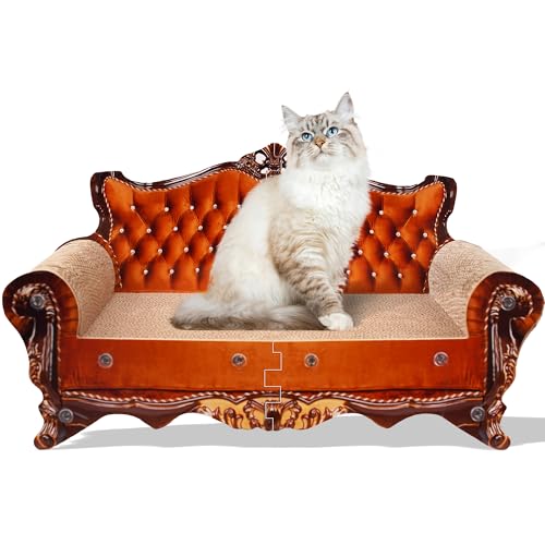 COOZMENT Sofa-förmige Kratzcouch, dicker Kratzkarton, Lounge-Bett für drinnen und draußen, Sofa-Kratzpolster (L x B x H): 53,8 x 30 x 30 cm von COOZMENT