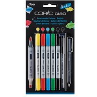 COPIC® Ciao 5+1 Layoutmarker-Set farbsortiert 1,0 + 6,0 mm, 6 St. von COPIC®