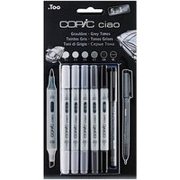 COPIC® ciao 5+1 Kalte Grautöne Layoutmarker-Set grau 1,0 + 6,0 mm, 6 St. von COPIC®