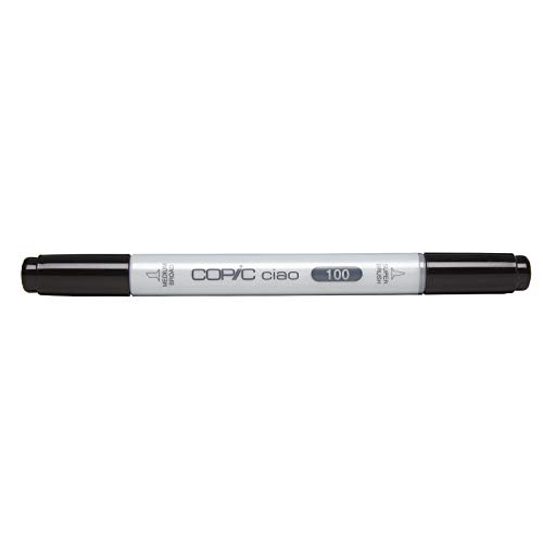 COPIC Ciao Marker Typ - 100, black, vielseitiger Layoutmarker, mit einer mittelbreiten und einer Brush-Spitze von Copic