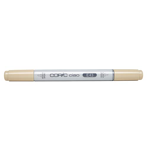 COPIC Ciao Marker Typ E - 43, Dull Ivory, vielseitiger Layoutmarker, mit einer mittelbreiten und einer Brush-Spitze von Copic