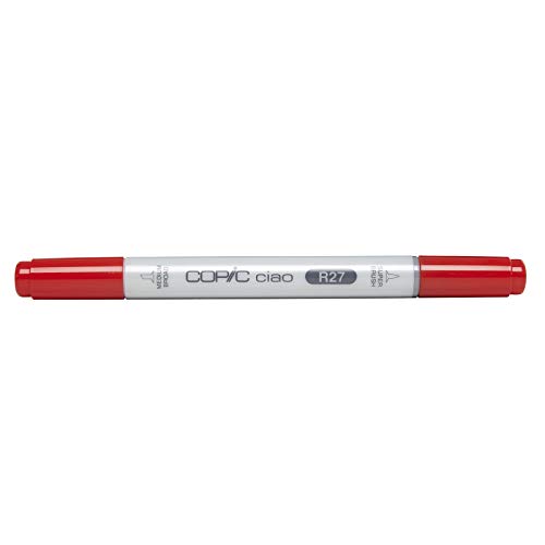 COPIC Ciao Marker Typ R - 27, Cadmium Red, vielseitiger Layoutmarker, alkoholbasiert, mit einer mittelbreiten und einer Brush-Spitze von Copic
