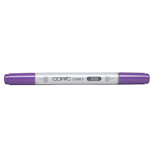 COPIC Ciao Marker Typ V - 09, Violet, vielseitiger Layoutmarker, mit einer mittelbreiten und einer Brush-Spitze von Copic