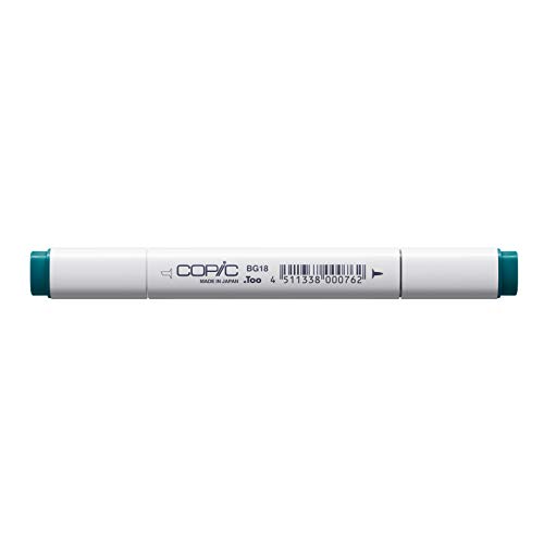 COPIC Classic Marker Typ BG - 18, Teal Blue, professioneller Layoutmarker, mit einer breiten und einer feinen Spitze von Copic