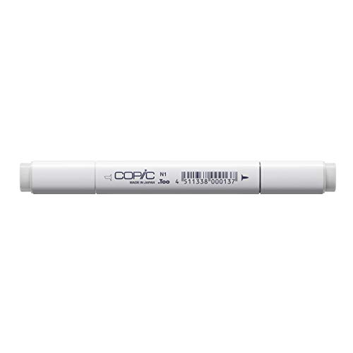 COPIC Classic Marker Typ N - 1, neutral gray No. 1, professioneller Layoutmarker, mit einer breiten und einer feinen Spitze von Copic