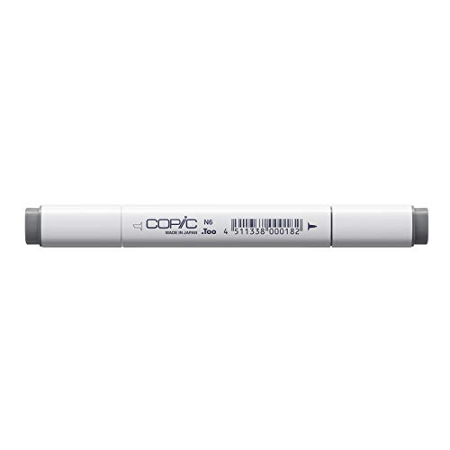 COPIC Classic Marker Typ N - 6, neutral gray No. 6, professioneller Layoutmarker, mit einer breiten und einer feinen Spitze von Copic