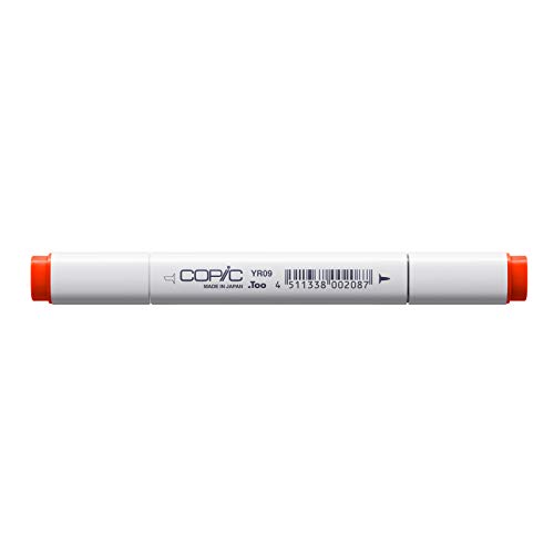 COPIC Classic Marker Typ YR - 09, Chinese Orange, professioneller Layoutmarker, alkoholbasiert, mit einer breiten und einer feinen Spitze von Copic