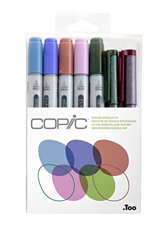 COPIC Ciao Set "Nature Doodle Kit", 7er Set mit 5 Twin Marker mit einer mittelbreiten und einer Brush-Spitze inkl. 2 Multiliner Wine und Olive 0,3 mm COPIC Ciao Set "Nature Doodle Kit", 7er Set mit 5 Twin Marker mit einer mittelbreiten und einer Brush-Spitze inkl. 2 Multiliner Wine und Olive 0,3 mm von Copic