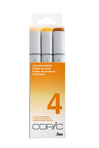 COPIC Sketch Marker Set "Color Fusion 4", 3 Farben, professionellee Pinsel-Marker mit einer flexiblen und einer mittelbreiten Spitze COPIC Sketch Marker Set "Color Fusion 4", 3 Farben, professionellee Pinsel-Marker mit einer flexiblen und einer mittelbreiten Spitze von Copic