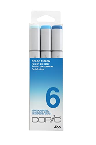 COPIC Sketch Marker Set "Color Fusion 6", 3 Farben, professionellee Pinsel-Marker mit einer flexiblen und einer mittelbreiten Spitze COPIC Sketch Marker Set "Color Fusion 6", 3 Farben, professionellee Pinsel-Marker mit einer flexiblen und einer mittelbreiten Spitze von Copic