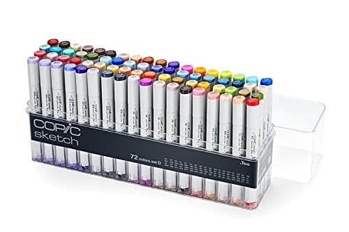 COPIC Sketch Set "72 Colors D", 72er Set im Acryl-Display, Twin Marker mit einer mittelbreiten und einer Brush-Spitze COPIC Sketch Set "72 Colors D", 72er Set im Acryl-Display, Twin Marker mit einer mittelbreiten und einer Brush-Spitze von COPIC
