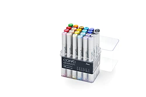 COPIC Sketch Set "Manga Illustrations", 24er Set im Acryl-Display, Twin Marker mit einer mittelbreiten und einer Brush-Spitze COPIC Sketch Set "Manga Illustrations", 24er Set im Acryl-Display, Twin Marker mit einer mittelbreiten und einer Brush-Spitze von Copic