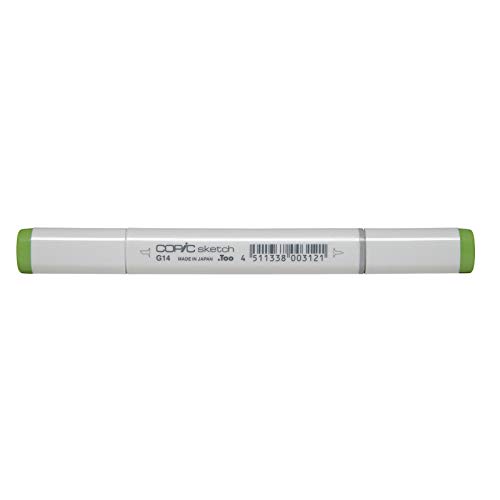 COPIC Sketch Marker Typ G - 14, Apple Green, professioneller Pinselmarker, mit einer Super-Brush-Spitze und einer Medium-Broad-Spitze von Copic