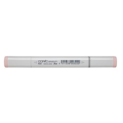COPIC Sketch Marker Typ R - 20, Blush, professioneller Pinselmarker, alkoholbasiert, mit einer Super-Brush-Spitze und einer Medium-Broad-Spitze von Copic