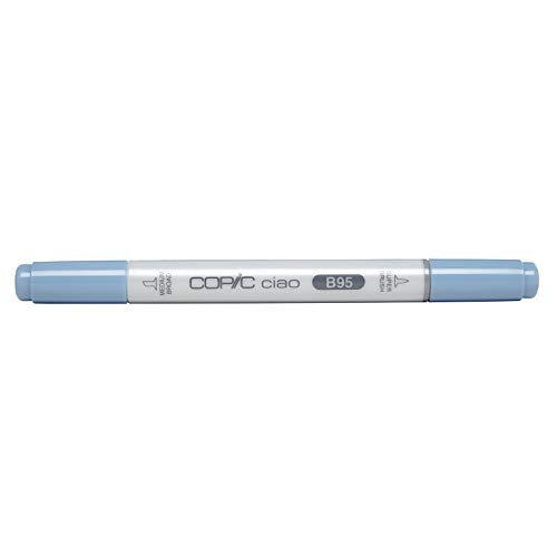 COPIC Ciao Marker Typ B - 95, Light Grayish Cobalt, vielseitiger Layoutmarker, mit einer mittelbreiten und einer Brush-Spitze von Copic