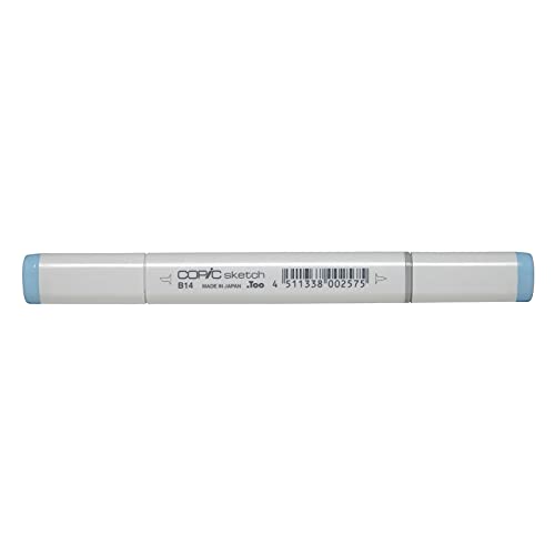 COPIC Sketch Marker Typ B - 14, Light Blue, professioneller Pinselmarker, mit einer Super-Brush-Spitze und einer Medium-Broad-Spitze von Copic