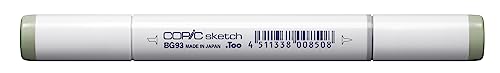 COPIC Sketch Marker Typ BG - 93, Green Gray, professioneller Pinselmarker, mit einer Super-Brush-Spitze und einer Medium-Broad-Spitze von Copic