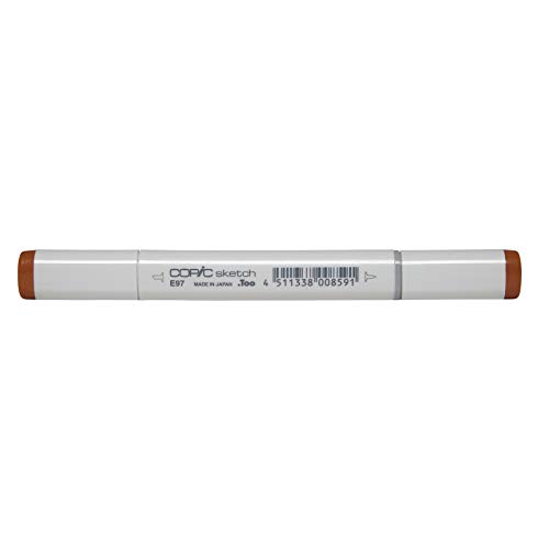 COPIC Sketch Marker Typ E - 97, Deep Orange, professioneller Pinselmarker, mit einer Super-Brush-Spitze und einer Medium-Broad-Spitze von Copic