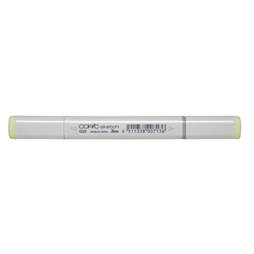 COPIC Sketch Marker Typ G - 20, Wax White, professioneller Pinselmarker, mit einer Super-Brush-Spitze und einer Medium-Broad-Spitze von Copic