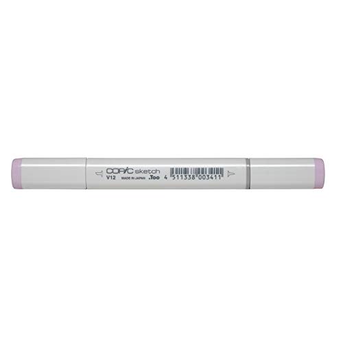 COPIC Sketch Marker Typ V - 12, Pale Lilac, professioneller Pinselmarker, mit einer Super-Brush-Spitze und einer Medium-Broad-Spitze von Copic