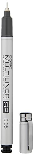 Copic Multiliner SP black 0,05 mm, hochwertiger Fineliner aus Aluminium, mit schwarzer, wasserfester Pigmenttusche, für Skizzen, Zeichnungen und Illustrationen von Copic