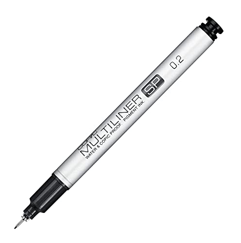 Copic Multiliner SP black 0,2 mm, hochwertiger Fineliner aus Aluminium, mit schwarzer, wasserfester Pigmenttusche, für Skizzen, Zeichnungen und Illustrationen von Copic