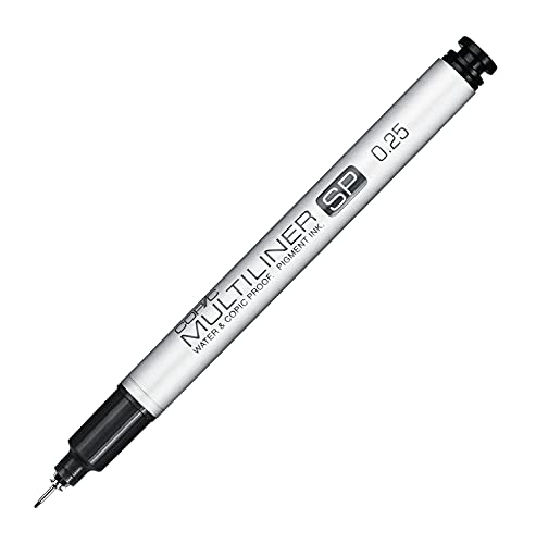 Copic Multiliner SP black 0,25 mm, hochwertiger Fineliner aus Aluminium, mit schwarzer, wasserfester Pigmenttusche, für Skizzen, Zeichnungen und Illustrationen von Copic