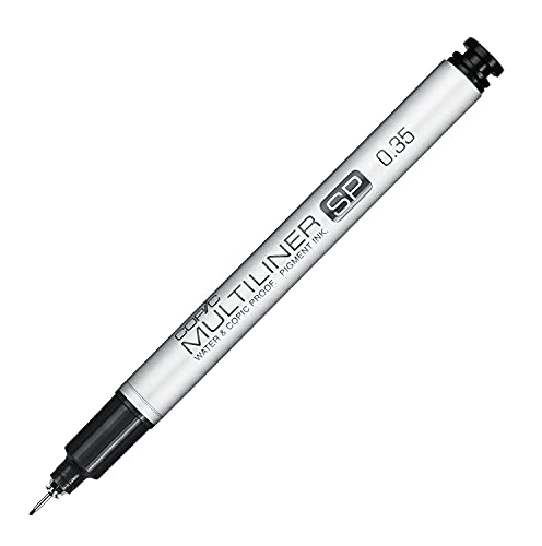 Copic Multiliner SP black 0,35 mm, hochwertiger Fineliner aus Aluminium, mit schwarzer, wasserfester Pigmenttusche, für Skizzen, Zeichnungen und Illustrationen von Copic