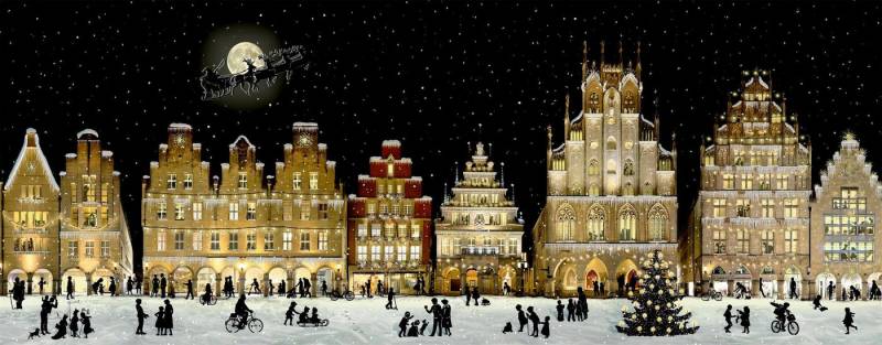 COPPENRATH DIE SPIEGELBURG Adventskalender Weihnachtliches Stadtpanorama, Wandkalender von COPPENRATH DIE SPIEGELBURG