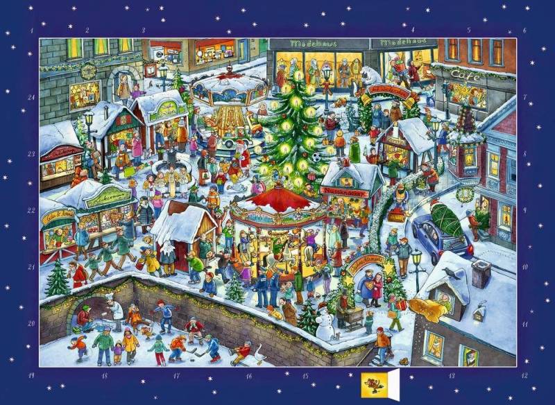 COPPENRATH DIE SPIEGELBURG Adventskalender Wimmeliger Weihnachtsmarkt, Wandkalender von COPPENRATH DIE SPIEGELBURG