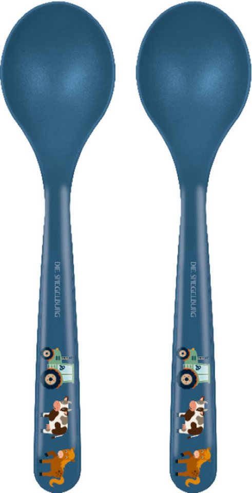 COPPENRATH DIE SPIEGELBURG Esslöffel Kinderlöffel Löffel Ed. 2 - 2er-Set - Motiv Traktor blau (2 Stück), bruchsicher, leicht zu reinigen von COPPENRATH DIE SPIEGELBURG