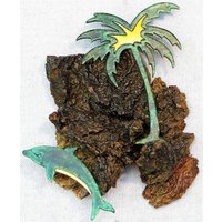 Delfin Mit Palme 6 "X 5" X 3" Rustikaler Wandbehang Delfin Mit Palme 6 "X 5" X 3" Rustikaler Wandbehang von COPPERCUTTS