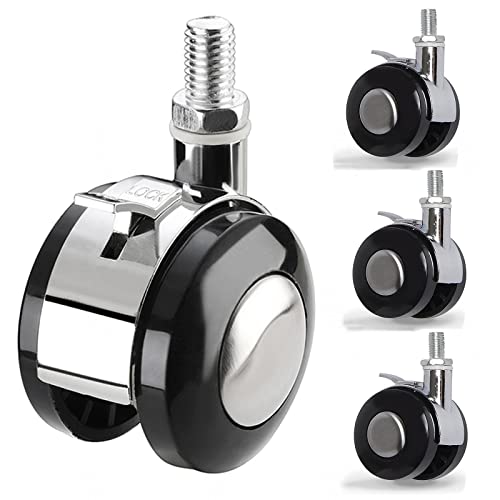 4 Stück Möbelrollen mit Bremsen 360° drehbar M8/M10 Multicolor M8/M10 150 kg von COQALINEX