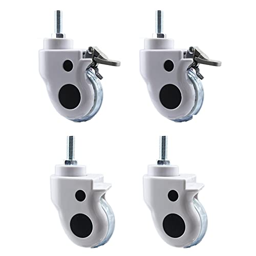 Rollen, Packung mit 4 TPR-Gummi-Lenkrollen for Möbel mit Bremsen, Gewindestange M12 x 30 mm, 30 kg Tragkraft von COQALINEX