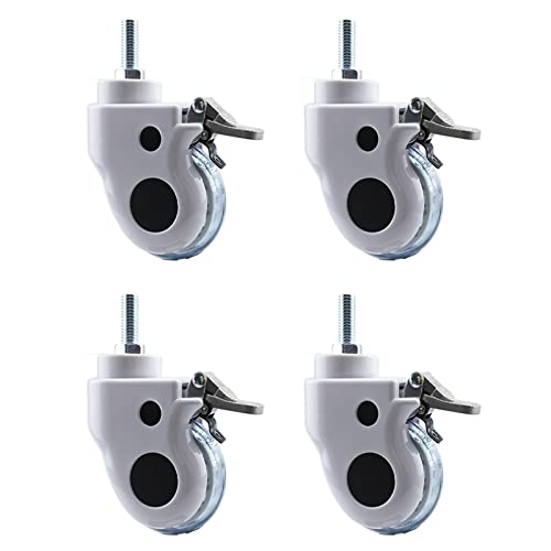 Rollen, Packung mit 4 TPR-Gummi-Lenkrollen for Möbel mit Bremsen, Gewindestange M12 x 30 mm, 30 kg Tragkraft Rollen, Packung mit 4 TPR-Gummi-Lenkrollen for Möbel mit Bremsen, Gewindestange M12 x 30 mm, 30 kg Tragkraft von COQALINEX