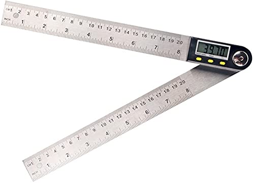 Winkelmesser, Winkellineal, 0–200 mm, multifunktionales digitales LCD-Display, Winkellineal, 360 °, elektronisches Goniometer, Winkelmesser, Messwerkzeug, Winkelmesser aus Edelstahl von COQALINEX