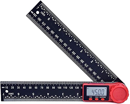 Winkelmesser, Winkellineal, Kunststoff, 2-in-1-Winkellineal mit elektronischer Digitalanzeige, Holzbearbeitung, Multifunktions-Anreiß-Winkelmesser, Neigungsmesser, Wasserwaage Winkelmesser, Winkellineal, Kunststoff, 2-in-1-Winkellineal mit elektronischer Digitalanzeige, Holzbearbeitung, Multifunktions-Anreiß-Winkelmesser, Neigungsmesser, Wasserwaage von COQALINEX