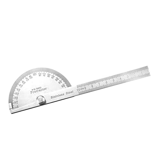 Winkelmesser, Winkellineal, Winkellineal, Winkelmesser, 180-Grad-Winkelmesser, 100-mm-Winkellineal, Winkellineal aus Edelstahl, 0–180 °, Halbkreis-Winkelmesser von COQALINEX
