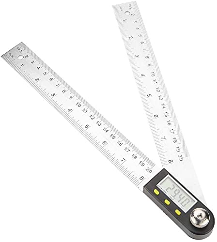 Winkelmesser, Winkellineal, elektronisches Winkellineal mit Digitalanzeige, Winkelmesser, Edelstahl-Lineal for die Holzbearbeitung, Winkelmessgerät, 360-Grad-Winkelmesser von COQALINEX