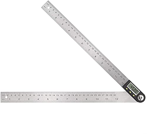 Winkelmesser, elektronisches Winkellineal mit Digitalanzeige, Winkelmesser, Edelstahl-Lineal for die Holzbearbeitung, Winkelmessgerät, 360-Grad-Wasserwaage Winkelmesser, elektronisches Winkellineal mit Digitalanzeige, Winkelmesser, Edelstahl-Lineal for die Holzbearbeitung, Winkelmessgerät, 360-Grad-Wasserwaage von COQALINEX