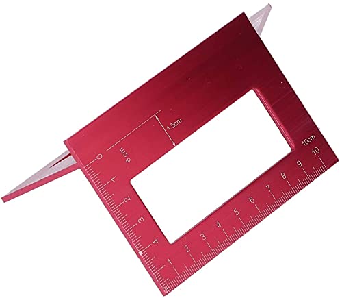 Winkelsucher, Winkellineal, Holzbearbeitung, multifunktionaler quadratischer T-förmiger Anreißer, 45-Grad-Schrägwinkel, 90-Grad-Lineal, dickes Führungslineal aus Aluminiumlegierung, Winkelmesser von COQALINEX
