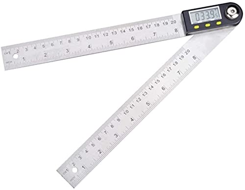 Winkelsucher, Winkellineal, Winkellineal mit Digitalanzeige, Edelstahl-Lineal for die Holzbearbeitung, Winkelmessgerät, 360-Grad-Winkelmesser von COQALINEX