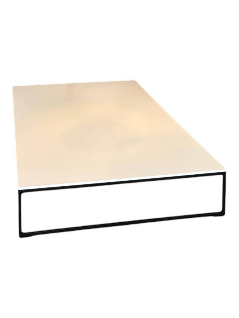 Beistelltisch Mell Platte MDF Reinweiß P23 Gestell Metall P120 Schwarz Pulverbes... von COR