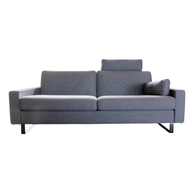 Sofa Conseta Stoff 10068 Asphalt Grau Bodenfrei Metallkufen Schwarz Pulverbeschi... von COR