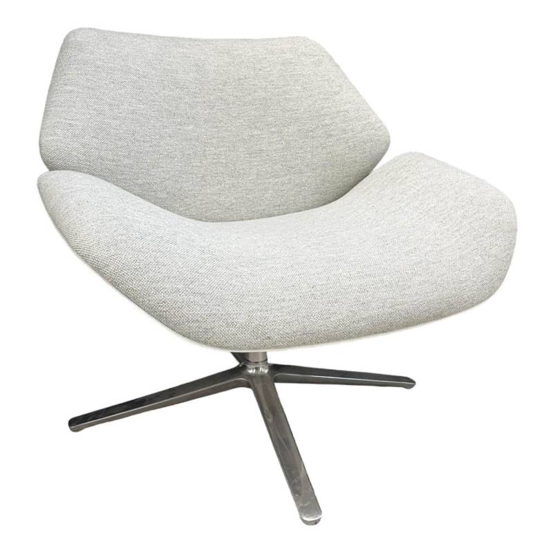 Cocktailsessel Shrimp 72133 Stoff 10014 Creme Hellgrau Schale Weiß Lackiert Gest... von COR