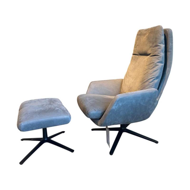 Drehsessel Cordia Hoch Leder 681 Graphit Grau Gestell Feinstruktur Schwarz Lacki... von COR