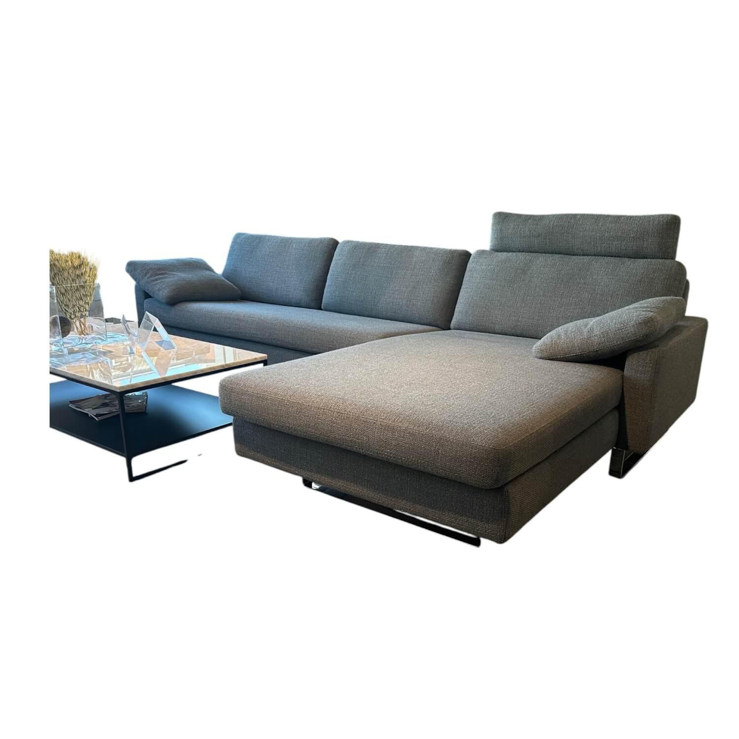 Ecksofa Conseta Stoff 5016 Mittelgrau Grau Gestell Metall Verchromt Inklusive Ar... von COR