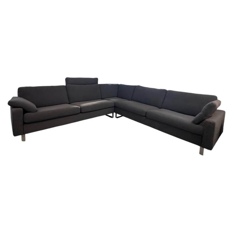 Ecksofa Conseta Stoff 8078 Tabak Anthrazit Metallkufe F04 Stahl Feinstruktur Mit... von COR