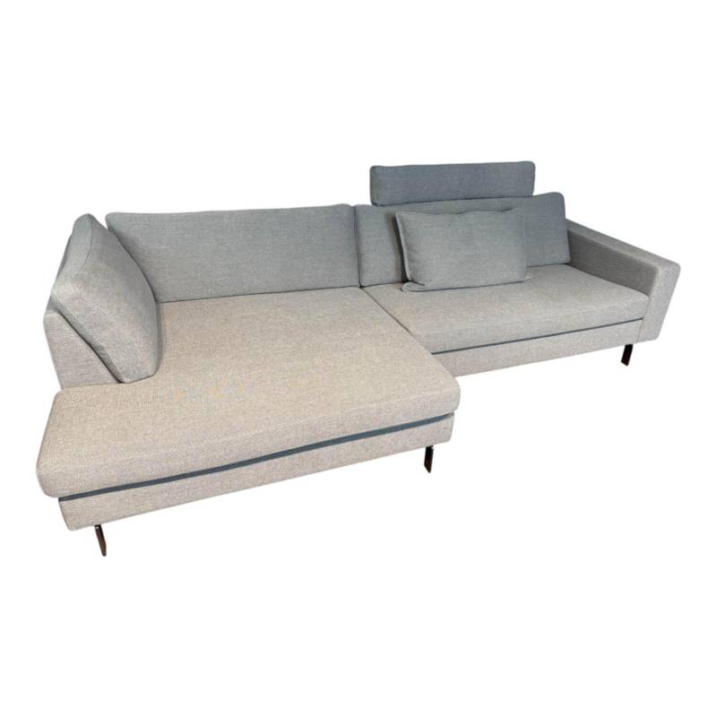 Ecksofa Conseta Stoff 9131 Anthrazit mit Kissen und Kopfstütze von COR
